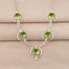 Peridot Gemstone Silver Necklace 16-18" , 925 Sterling Silver Handmade Jewelry, Partywear Necklace, Peridot Necklace Gift For Women RN-2-6