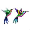 2Pcs Handmade Metal Hummingbird Decor for Home and Garden Indoor Outdoor