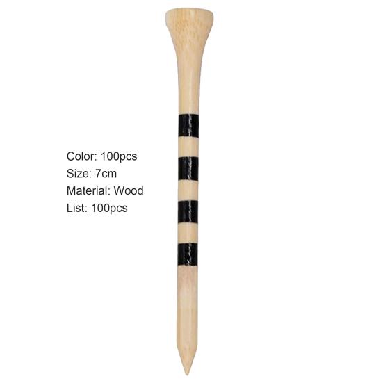 100Pcs Golf Tees Sturdy Unbreakable Wood Professional Golf Ball Stand Training Aid Tool