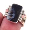Natural Pietersite Gemstone Handmade 925 Sterling Silver Two Tone Ring S.7 f3C05