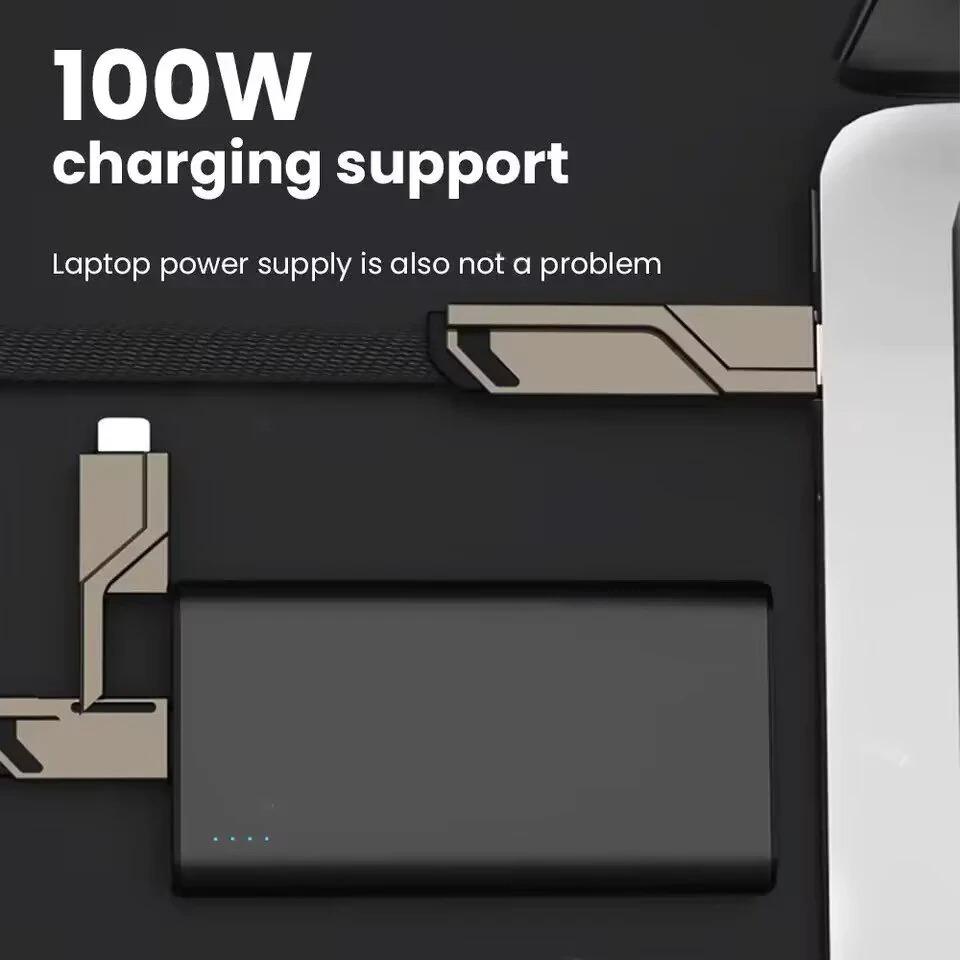 Кабель для быстрой зарядки 4 в 1 100 Вт USB Type C к кабелю USB C для iPhone 15 14 13 Pro Max Apple Huawei Xiaomi PD кабель для мобильного телефона