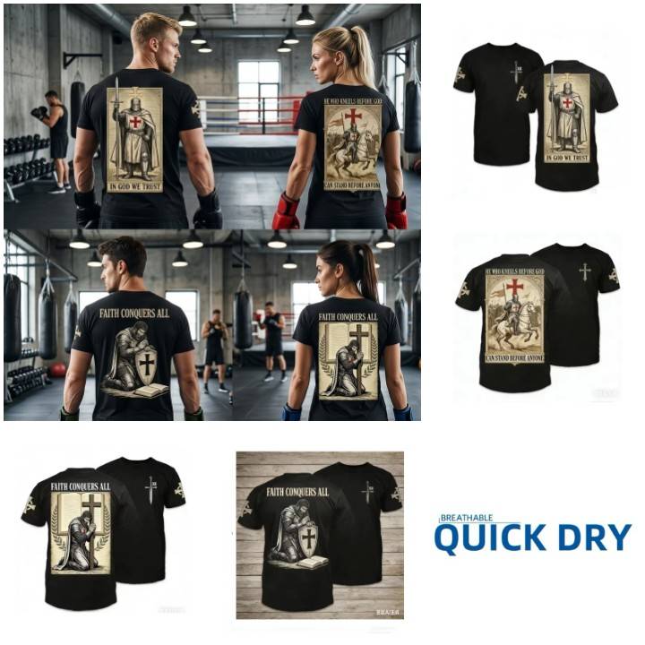 Britain England Knights Templar Warrior United Kingdom British UK MMA Boxing Muay Thai T-shirt Print 3D Unisex Training Gym Fitness Workout Sport