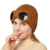 Unisex Knitted Hat With Goggles Windproof Winter Warmer Ski Beanies Soft Warm Anti-slip Ear Protection Mountaineering Scarf