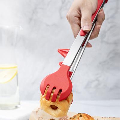 Силиконовые щипцы из нержавеющей стали, устойчивые к царапинам, с подставкой, удобная термостойкая ручка, универсальный зажим для еды