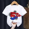 Spiderman Cartoon T-shirt for Kids Cute Birthday Number Printed Short Sleeve Summer Top for Boys And Girls