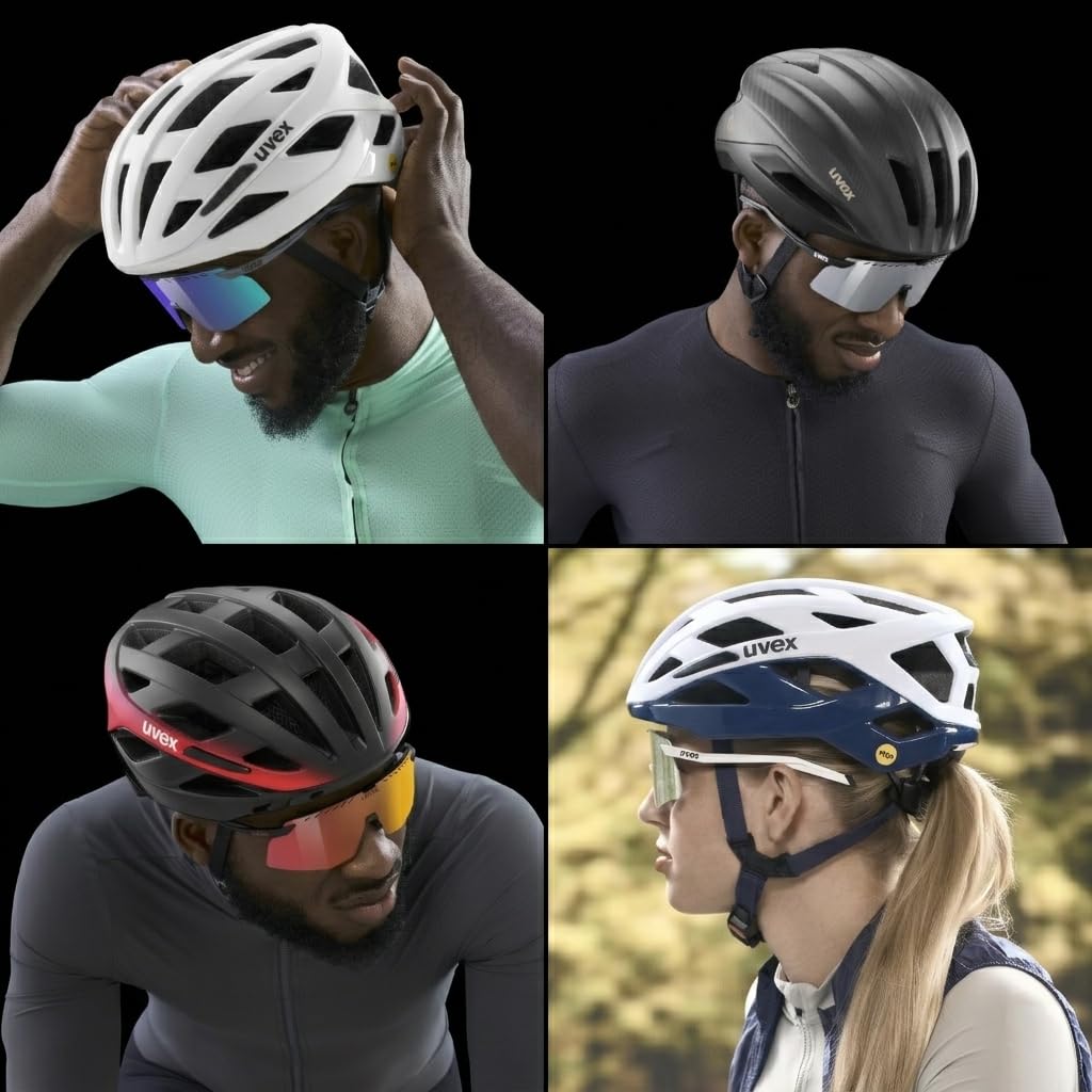 Спортивные солнцезащитные очки UV400 Зеркальные линзы Pace Stage Черные матовые [Uvex] Антизапотевающие для велоспорта/бега/активного отдыха (Серебряный)
