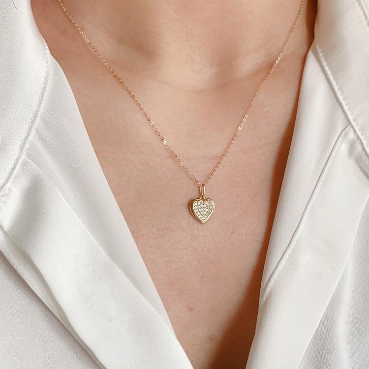 Подвеска Sweetheart из серебра S925 с покрытием 18 карат, с кубическим цирконием в форме сердца, универсальная цепочка на ключицу для женщин.
