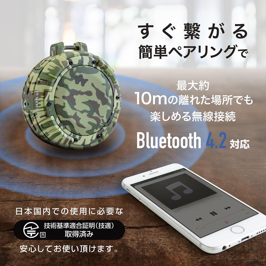 KYOHAYA Bluetooth-динамик для улицы, водонепроницаемый, IPX8, присоска для ванны, мощный бас, громкий, автомобильный, небольшой, компактный, портативный, с микрофоном, выходная мощность 5 Вт