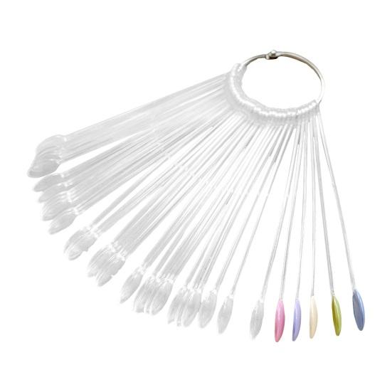 Nail Swatch Stick Display Stand Oval Square Nail Swatch with Ring Heavy Duty DIY Fake Nail Practice Tip Stick Organizer Nail Color Showcase Holder