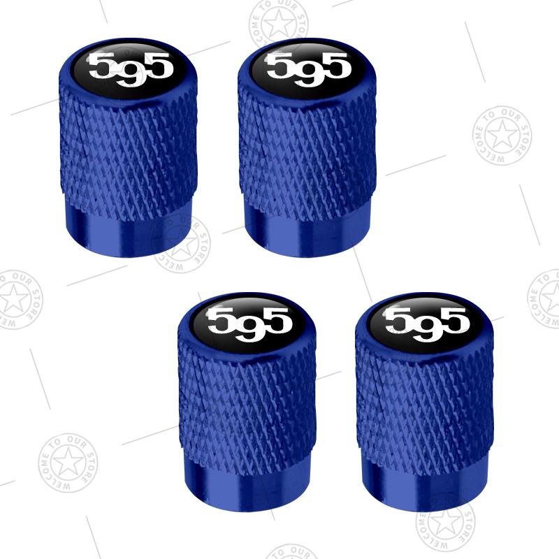 4pcs 595 Logo Car Wheel Tire Valve Caps Air Stem Aluminum Accessories For Fiat Abarth 695 Competizione Turismo 124 Spider Palio