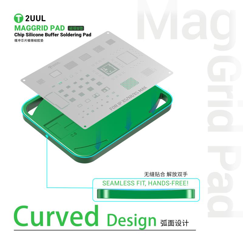 2UUL BH11 Strong Magnetic Repair Pad - Universal Motherboard IC/CPU Soldering & Tinning Base for Mobile Phone Board Repairs