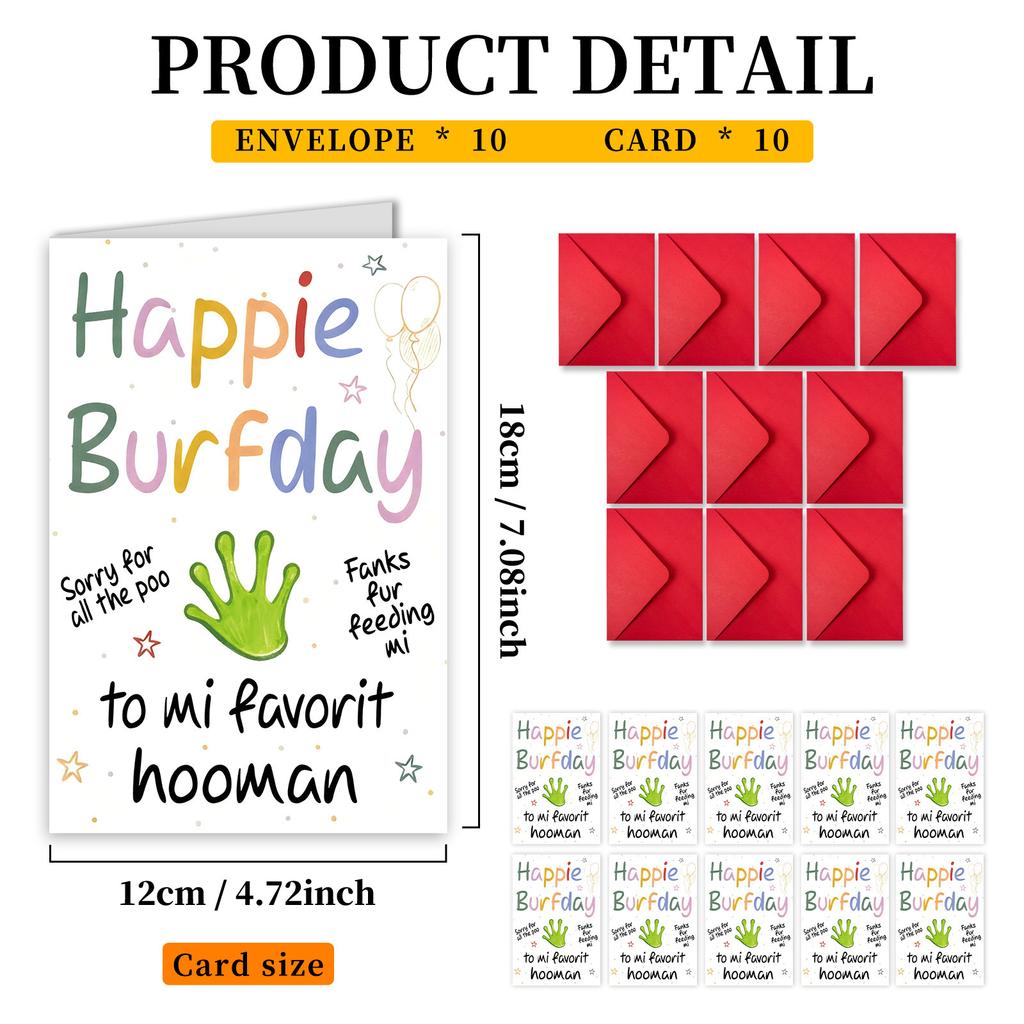 10 Cartoon Birthday Card Envelopes Set With A Variety Of Creative Birthday Greeting Cards