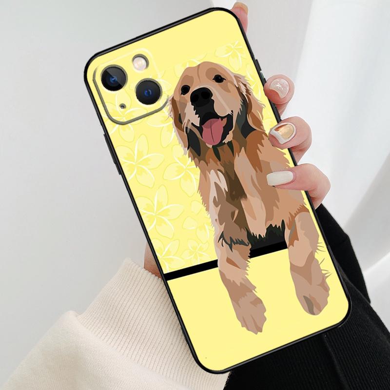 Мультяшный чехол для телефона с золотистым ретривером Для iPhone 17 Pro Max 14 13 12 11 15 16 Pro Max mini 15 16 Plus 16e 17 Air Cover
