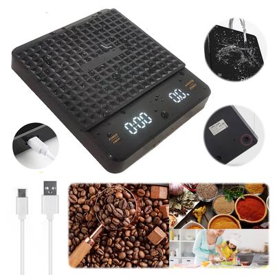 Мини-весы для кофе с таймером, перезаряжаемые, 3 кг/0,1 г, точные весы, ЖК-дисплей, портативные весы для кофе, электронные весы для пуровера