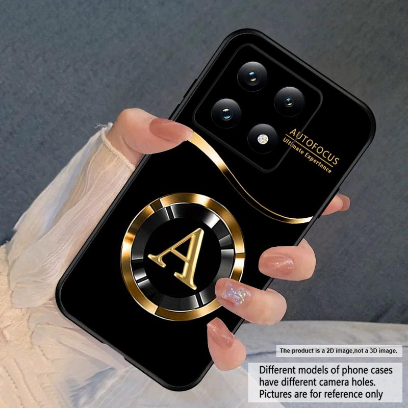 Золотая счастливая буква для Xiaomi Poco X7 M7 Pro 5G M5 X4Pro 4 M6 4G C65 C75 F6 F5 X6 5 7 X5 F7 Ultra M5S M4Pro 5G мягкий чехол для телефона