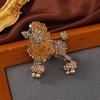 Vintage Rhinestone Dog Brooch, Fashionable Suit Cartoon Animal Accessory Pin, Banquet Gift Corsage