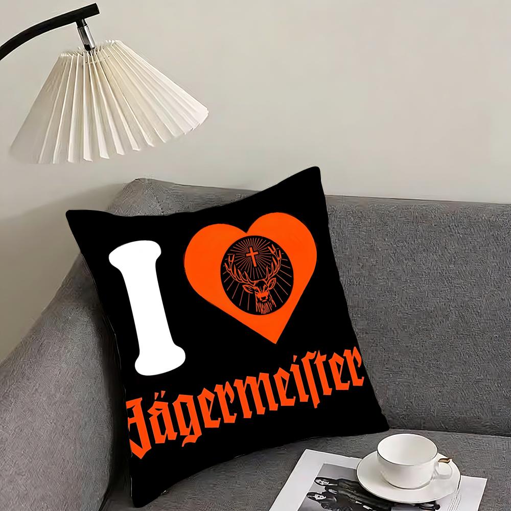 Крутая наволочка для подушки Jägermeister Элегантная комфортная наволочка для дивана кровати Двусторонняя печать Невидимая молния Домашний декор