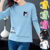 Женская весенняя мультяшная футболка с длинным рукавом, модная, простая и универсальная женская футболка для ношения под низ