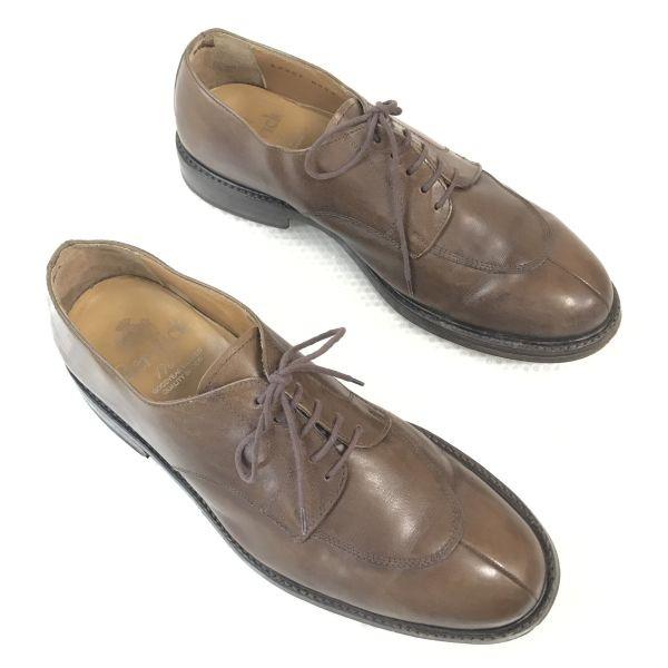 Berwick 1707 Испания Goodyear Welt U-образные кожаные туфли мужские 10 28.5 Коричневые(ИСПОЛЬЗОВАЛ)