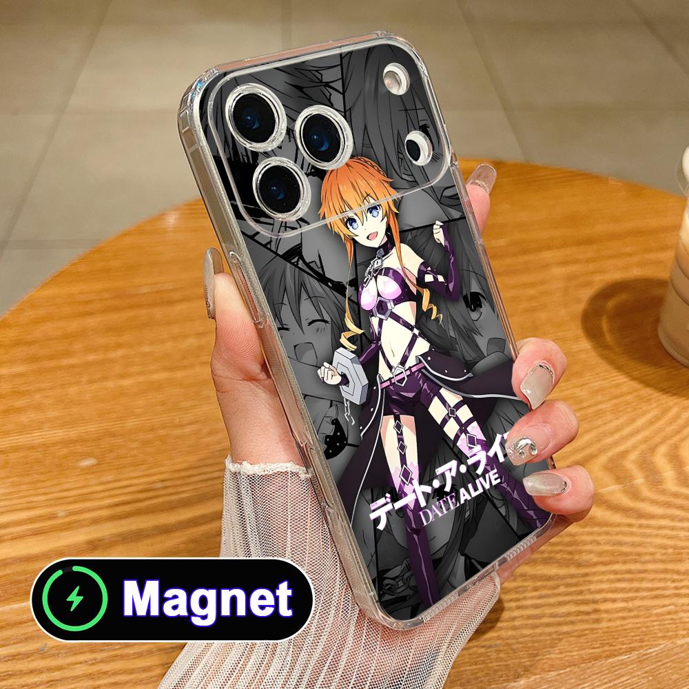 Date a Live Ямаи Кагуя Прозрачный чехол для телефона Magsafe для iPhone 17 16 15 14 13 12 11 Air Pro Max Plus Mini Цветная обложка