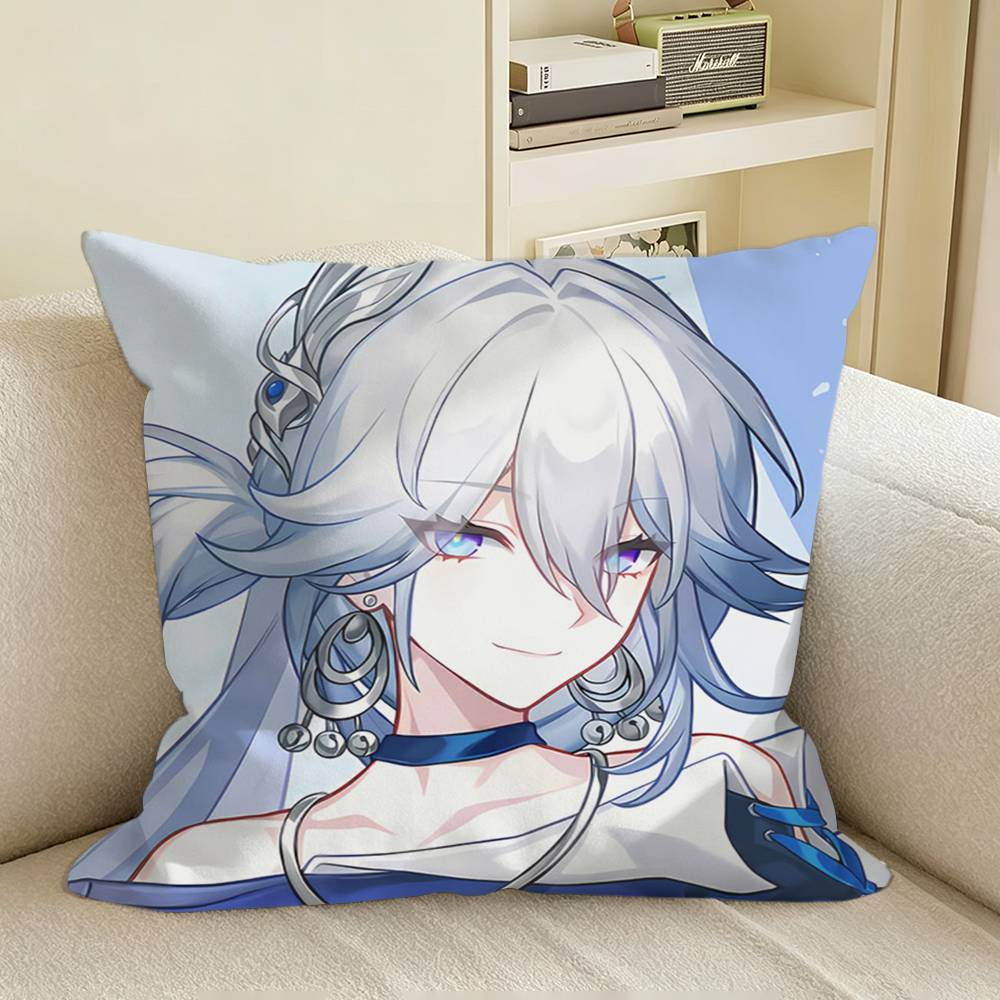 Yaoguang Honkai Star Rail Square Sofa Pillow Cover Solid Color Living Room Home Decor Cushion Case