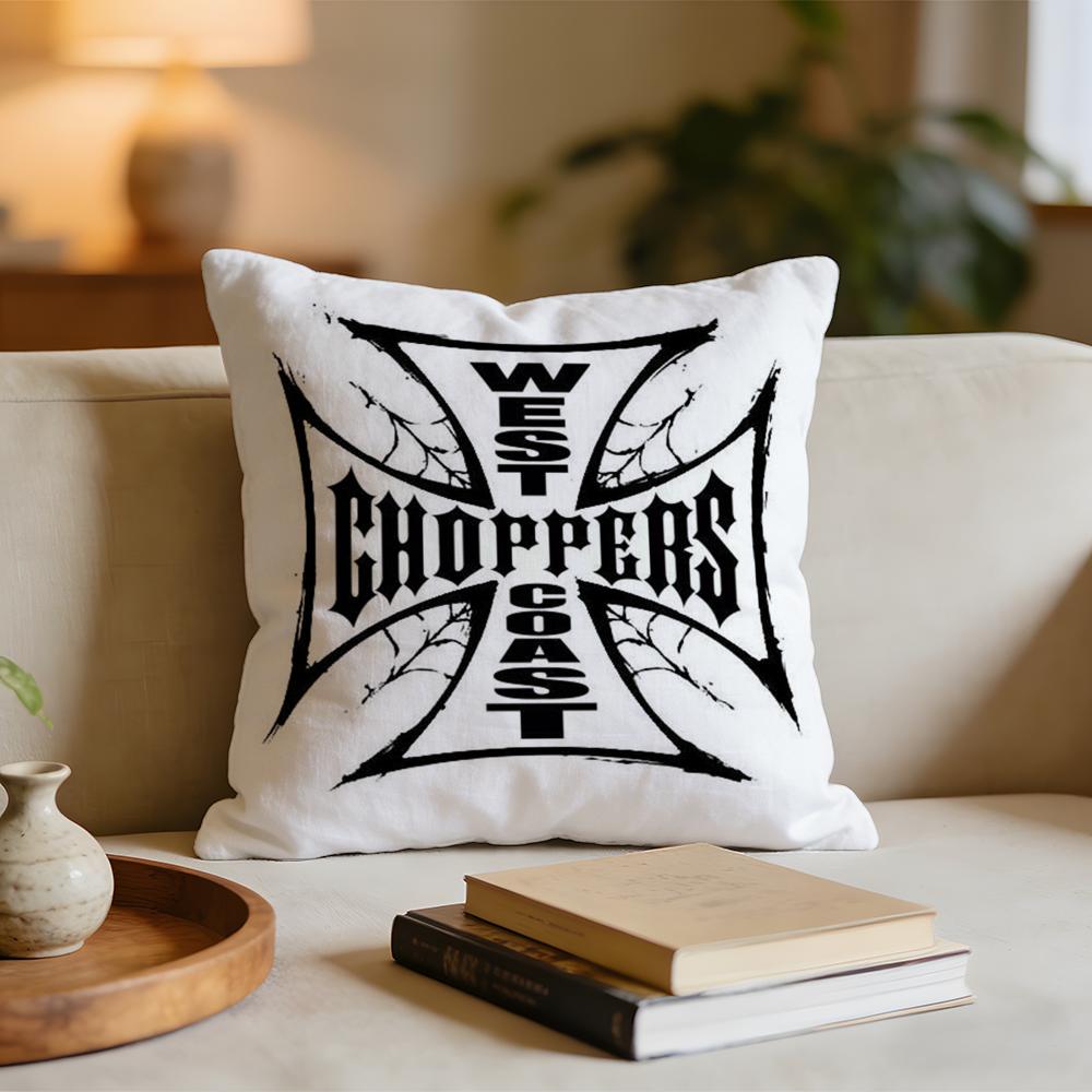WWest Coast CChoppers Cushion Cover Short plush pillowcase for bed sofa carwashable