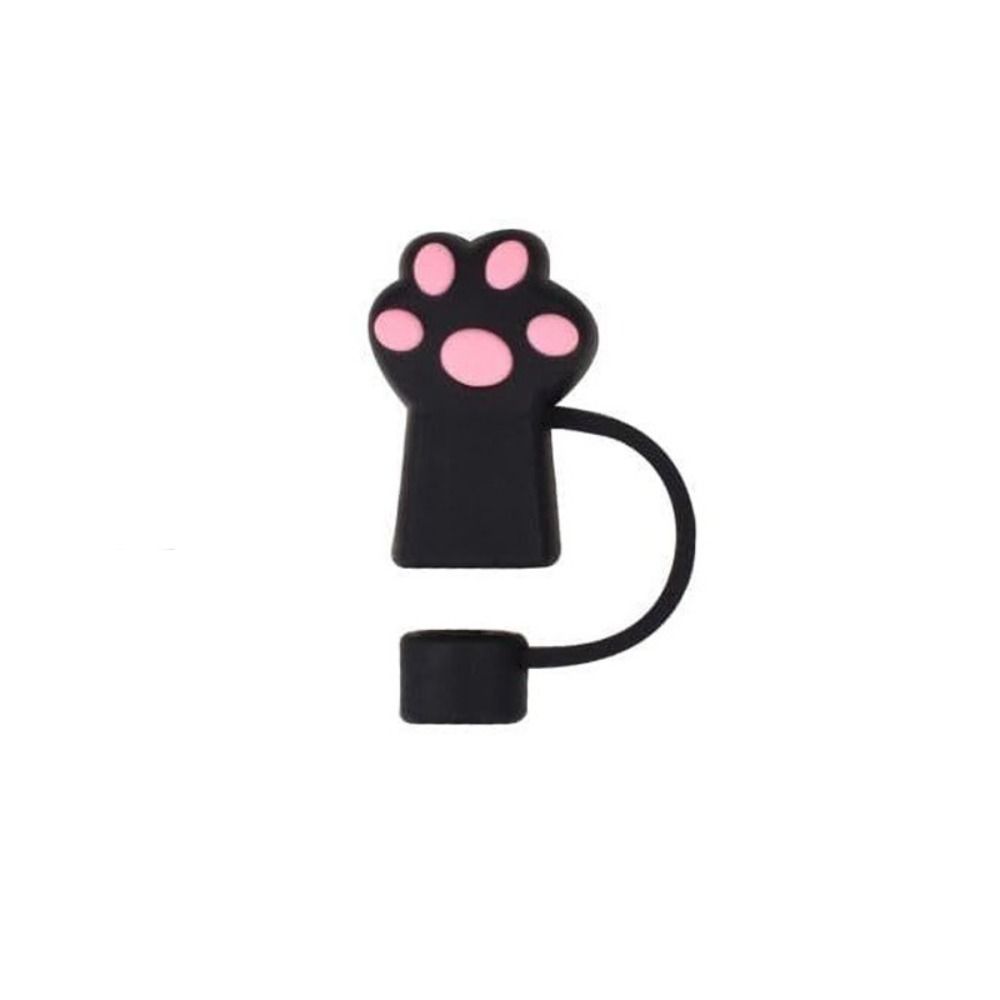 Dust-Proof Straw Topper Spill-Proof Straw Tip Cup Accessories Cat Paw Straw Cover  Party
