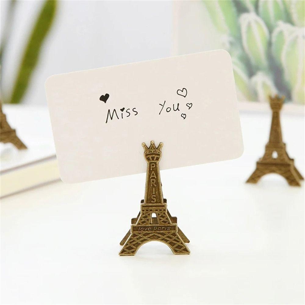 Clip Name Card Photo Decoration Metal Eiffel Tower Clip Paper Clip Memo Clip Picture Clip Holder