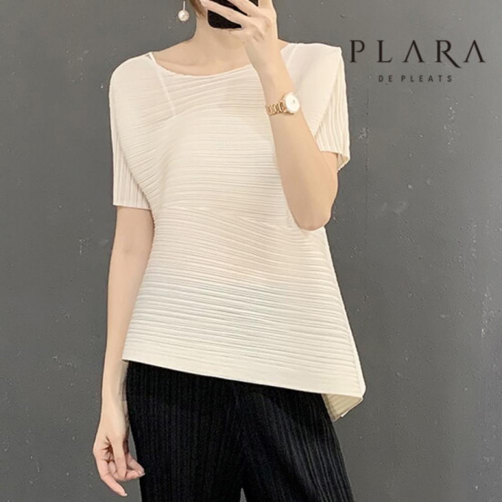 Plara Solid Round Pleated Blouse Up To 88 Pk2sbl005c