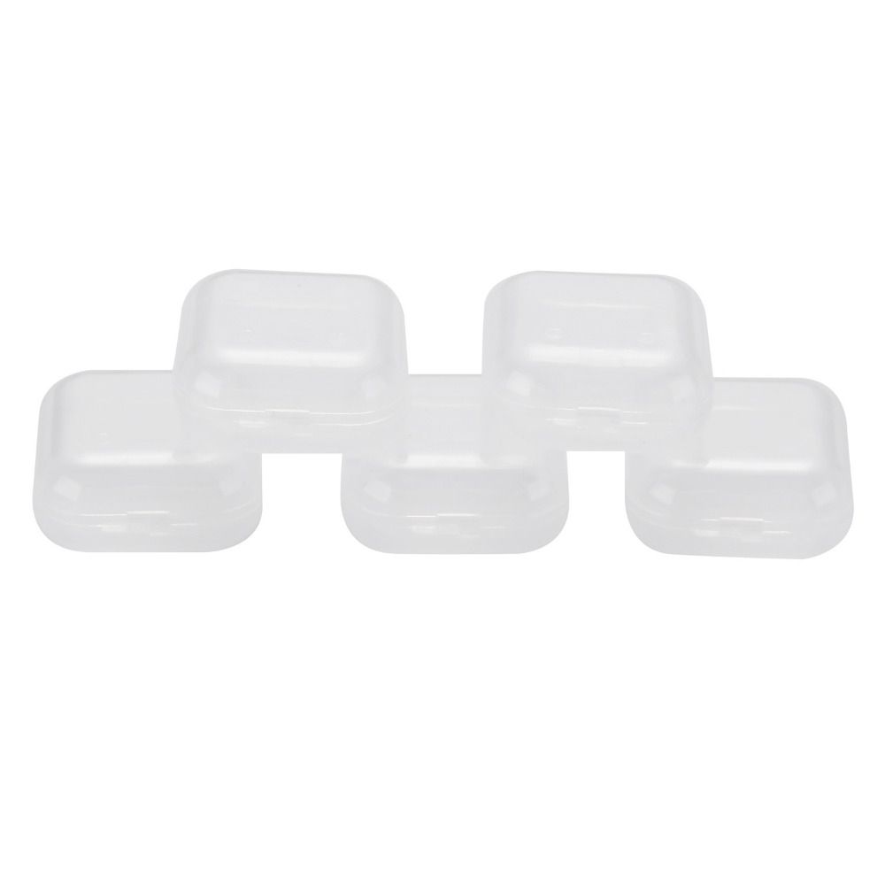 100 Pcs Finishing Mini Storage Box Transparent Square Plastic Case Jewelry Storage Case Girls Women