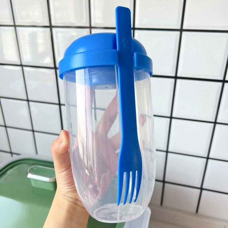 Красная книжечка Салатница Чашка с ложкой Крышка Чашка для йогурта Молоко Обезжиренная Похудение Здоровая Чашка для похудения Портативное удобство 1000 м Л Зеленый