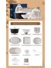 Mode Lanka 31-Piece Japanese Underglaze Ceramic Dinnerware Set for 6