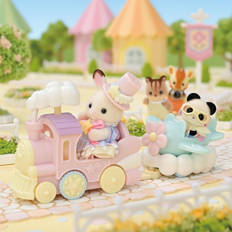 Парк развлечений Sylvanian Families [Набор аттракционов - Поезд - Самолет -] KO-79 Сертифицировано ST Для детей от 3 лет Игрушка Кукольный домик Sylvanian Families