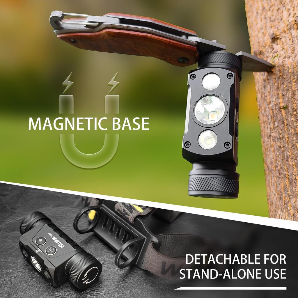 Wurkkos HD50 Rechargeable LED 4000 293 White Flood Adjustable IP67 Magnetic Tail Compact and Ideal for Outdoor Emergency Night and Power Outage