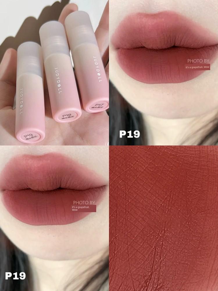 Juduo JudydoLL Matt Bubble Lip Mud P17 Small Milk Blocks Mud Gray Pink Lipstick Summer Nude Color Series Student Party Female