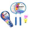 Iron Alloy Children Badminton Rackets with Carrying Bag Double Racquet Set New Kids Badminton Set