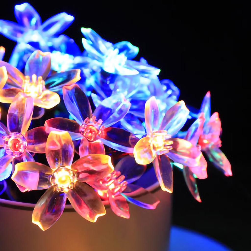 Сакура гирлянды солнечные светодиодные водонепроницаемые декоративные светильники для двора на открытом воздухе красочные 5