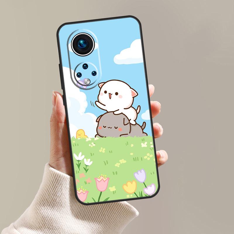Мультяшный Чехол-Кот Персик Моти Для Honor 90 Lite 70 50 X9a X8a X7a X6a X7 X8 X9 9X 8X Magic 5 Pro Magic 5 Lite Обложка