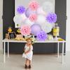 1 Set Paper Lanterns Party Decorations Tissue Pom Poms Flower Balls Simple Installation Boho Wedding Decorations