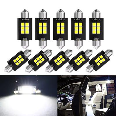 2/10 шт. 31/36/39/41 мм C5W Фестонная светодиодная лампа Canbus 30306SMD 6500K 600 лм Белый свет для салона автомобиля, купольные светильники, лампы для карт, багажника, подсветки номерного знака