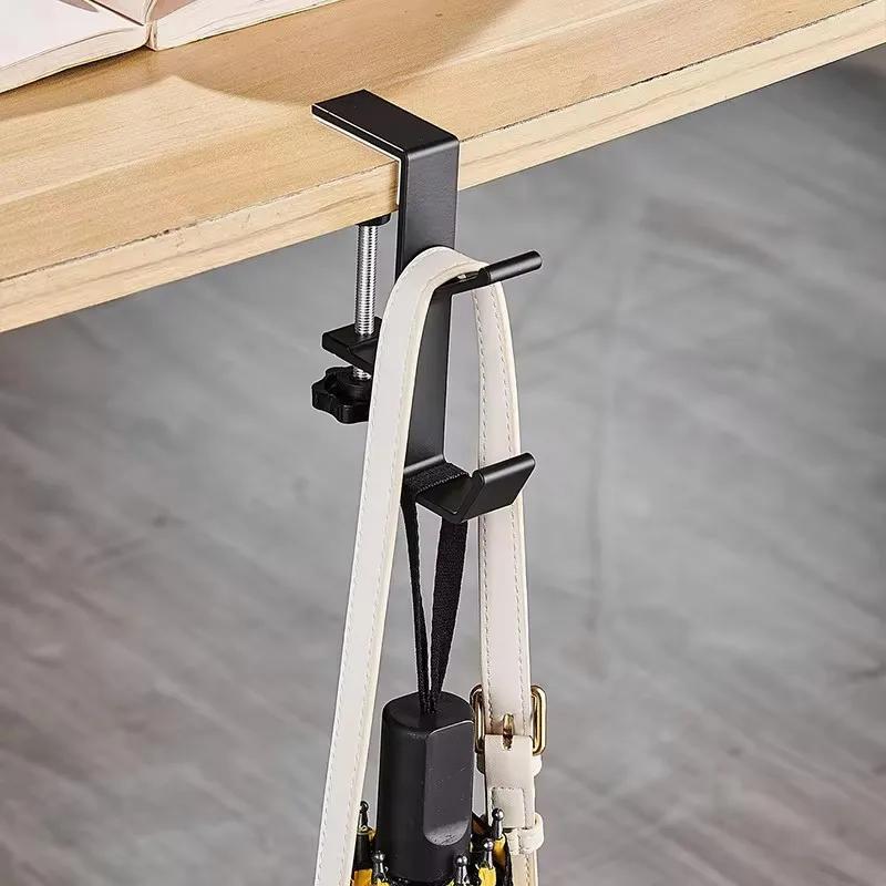 Регулируемый крючок для края стола, 1 шт., игровая гарнитура, настольная вешалка для хранения рюкзака, подвесной крючок-держатель, органайзер для домашнего офиса без ударов