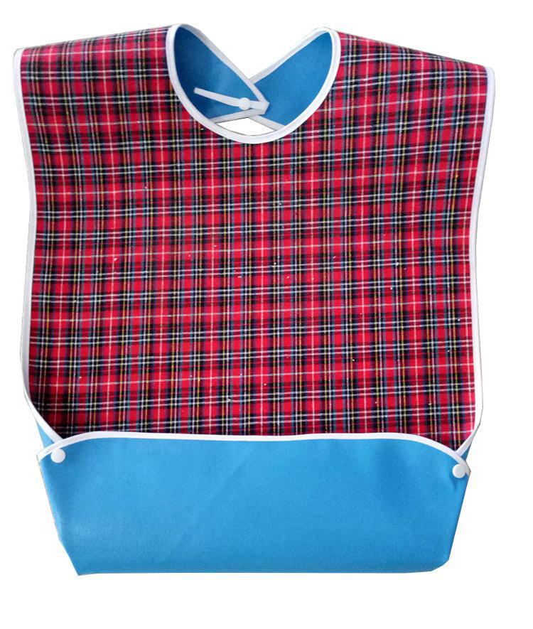 Водонепроницаемый клетчатый нагрудник для взрослых - герметичный, очень большой, устойчивый к пятнам, для столовой для пожилых людей