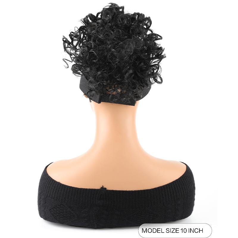 Синтетический беспорядочный вьющийся пучок для волос, эластичный шнурок, наращивание хвоста, пучок для волос, серый, черный, светлый, искусственный пучок для волос