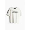 H M Loose FiT PrinTed T sHirT wHiTe Pulp ficTion
