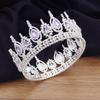 Royal Queen King Round Diadem Gorgeous Crystal Bridal Tiaras And Crowns Wedding Hair Jewelry Bride Head Ornaments Party Prom