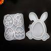 Bunny Eggs Silicone Molds Easter Egg Hanging Pendant Casting Molds Egg Rabbit Ornament Hanging Ring Tag Plaster Cement Mould