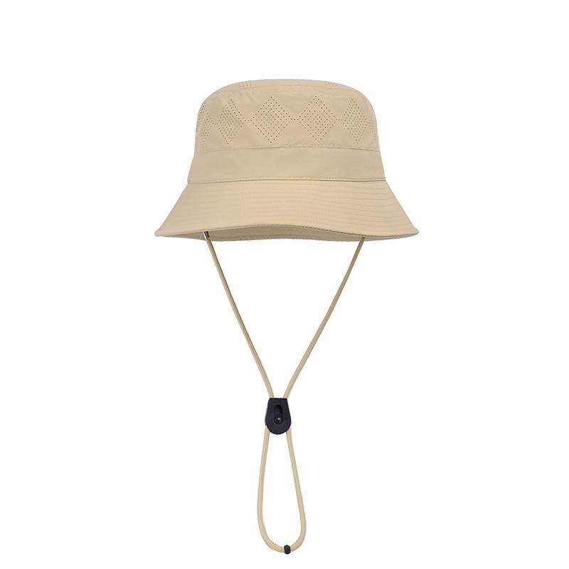 New Summer Quick-drying Waterproof Hat Outdoor Mountaineering Fishing Shading Sun Protection Hat Breathable Brim Solid Color Bucket Hat
