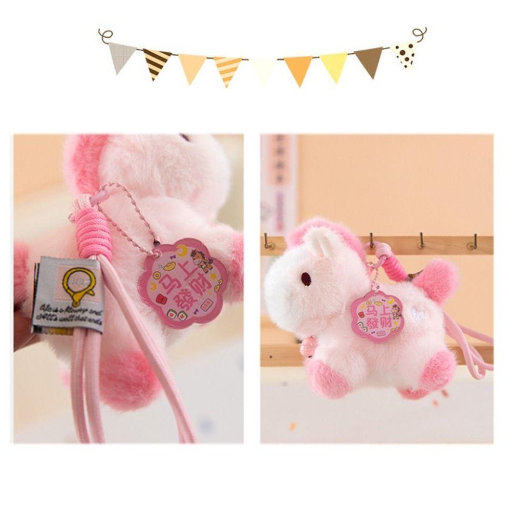 Fluffy Texture Mini Horse Pendant Cute Plush Horse Doll Pendant Pony Pendant Gift