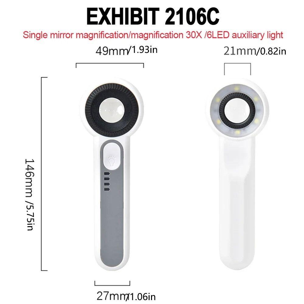 Loupe Handheld  Magnifier HD Reading Magnifier Portable Illuminated Magnifying Glass  Jewelry