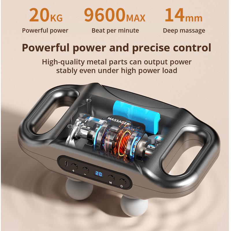 Беспроводной удобный массажный пистолет с 4 головками, массажный инструмент для шеи, шейного отдела позвоночника, массажное оборудование для релаксации мышц